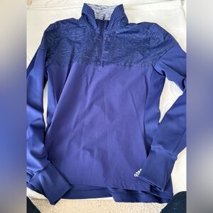 Adidas Navy and White Running Jacket